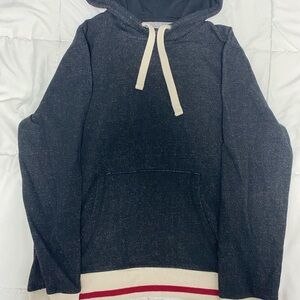 Men's Black Hoodie with Cream Accents